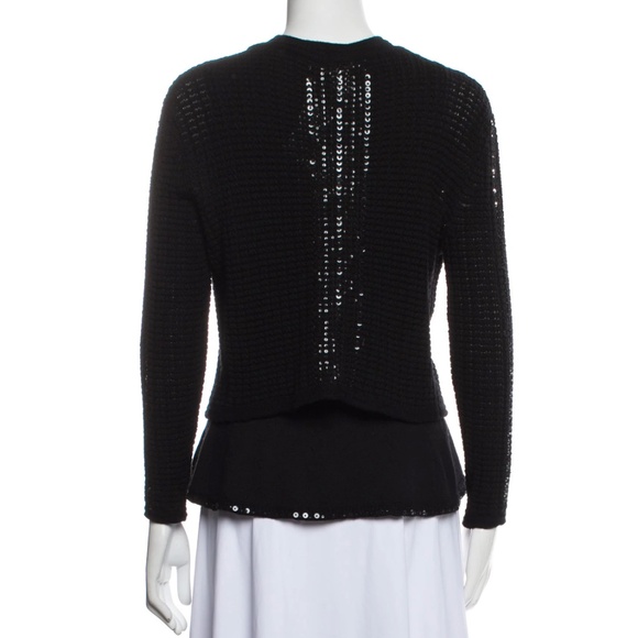 OSCAR DE LA RENTA Virgin Wool Sequin Embellishments Sweater Set New Tag Size: XS - Picture 3 of 3
